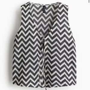 TIE-FRONT JACQUARD-KNIT VEST